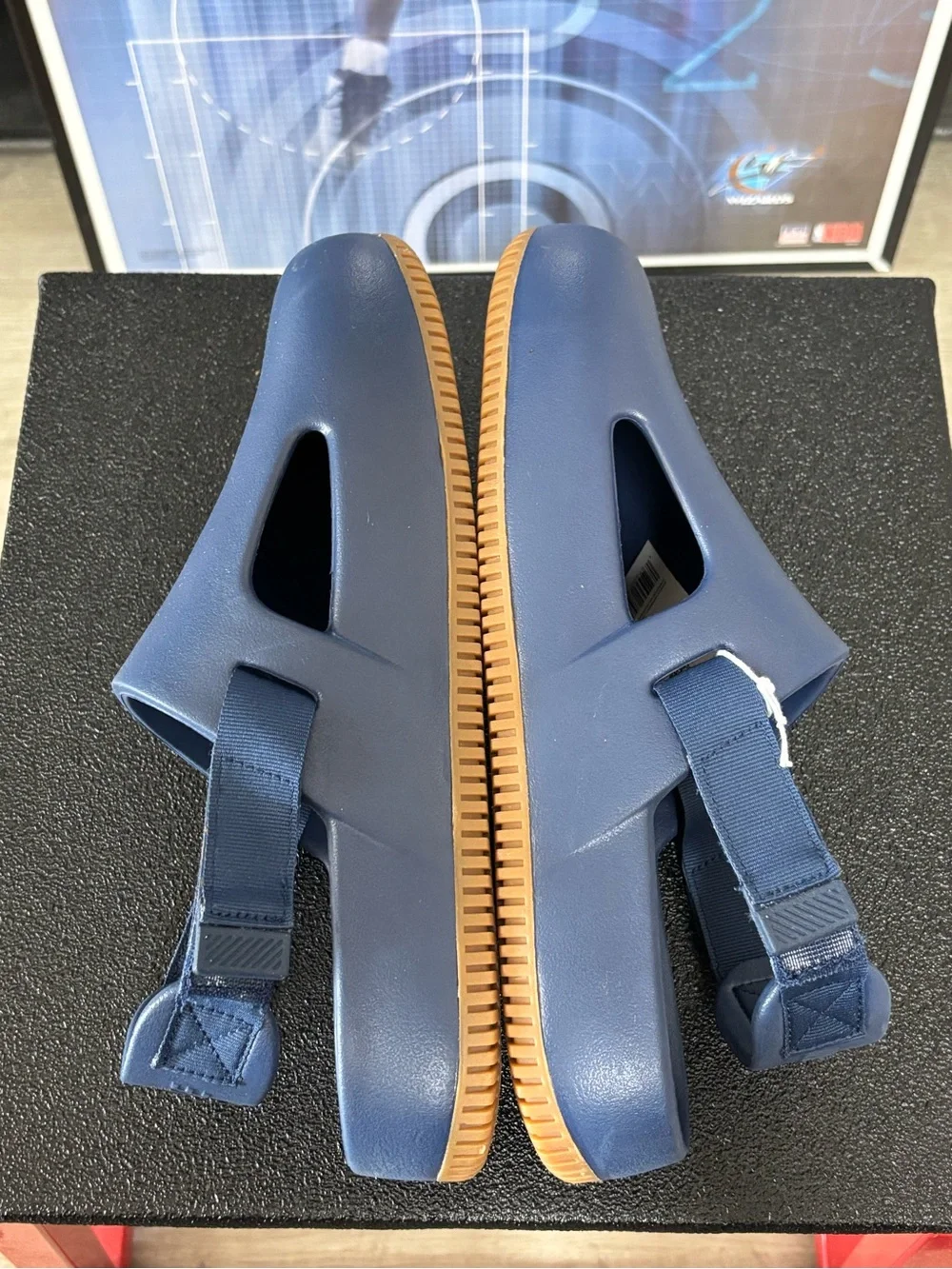 Size 11- Men’s Nike Calm Mule Navy Blue Gum Slides Sandals FD5130-400